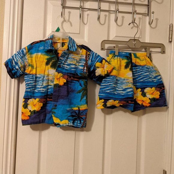 Hawaiian two piece set  boys size 6 - Picture 1 of 2